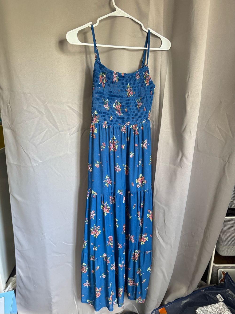 Kohl's Blue Floral Smocked Maxi Sundress
